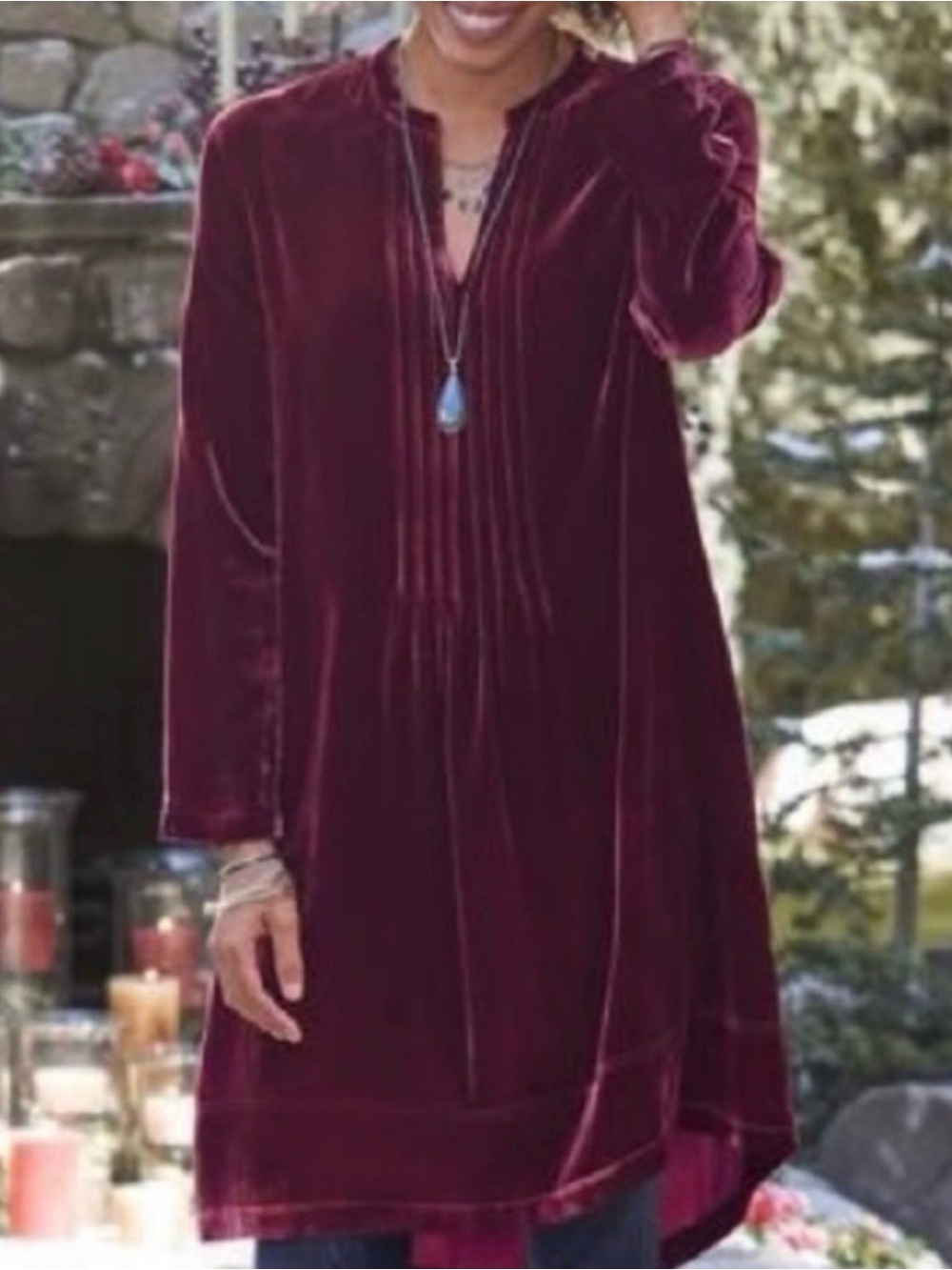 Sundance Velvet Enchantment Dress Size Small Red